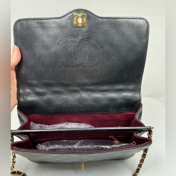 Chanel Metelesse Single Flap Vintage Lambskin Black Shoulder Bag - Picture 8 of 13